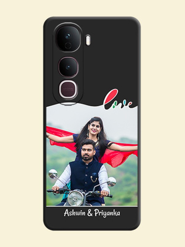 Fall in Love Pattern with Picture on Photo On Space Black Custom Soft Matte Mobile Back Cover - Vivo Y400 Pro 5G
