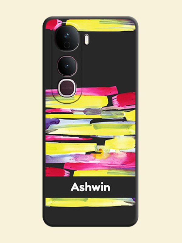 Brush Coloured On Space Black Custom Soft Matte Mobile Back Cover - Vivo Y400 Pro 5G