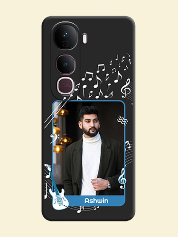 Musical Theme Design with Text on Photo On Space Black Custom Soft Matte Mobile Back Cover - Vivo Y400 Pro 5G