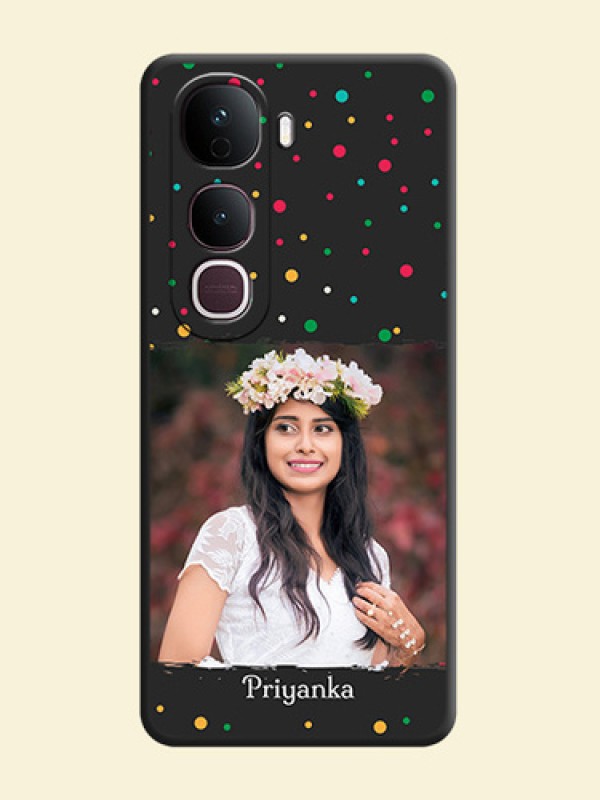 Multicolor Dotted Pattern with Text On Space Black Custom Soft Matte Mobile Back Cover - Vivo Y400 Pro 5G