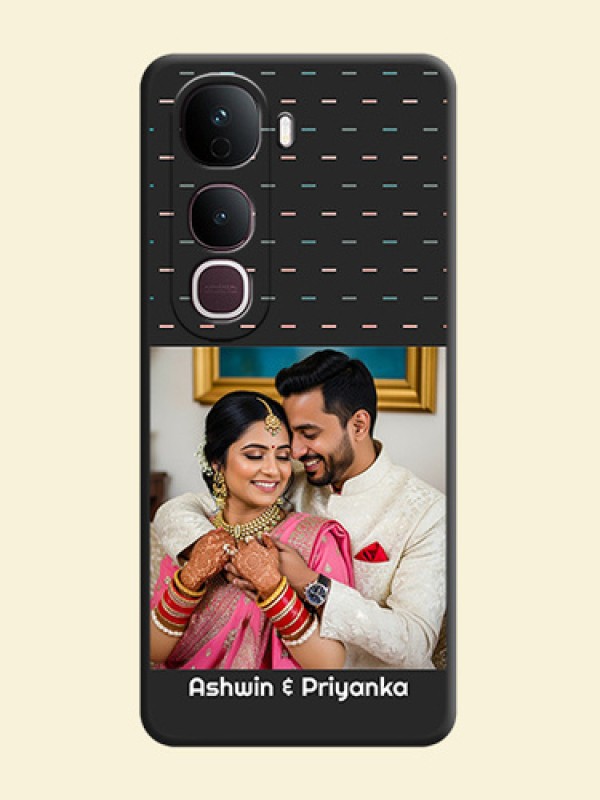 Line Pattern Design with Text On Space Black Custom Soft Matte Mobile Back Cover - Vivo Y400 Pro 5G