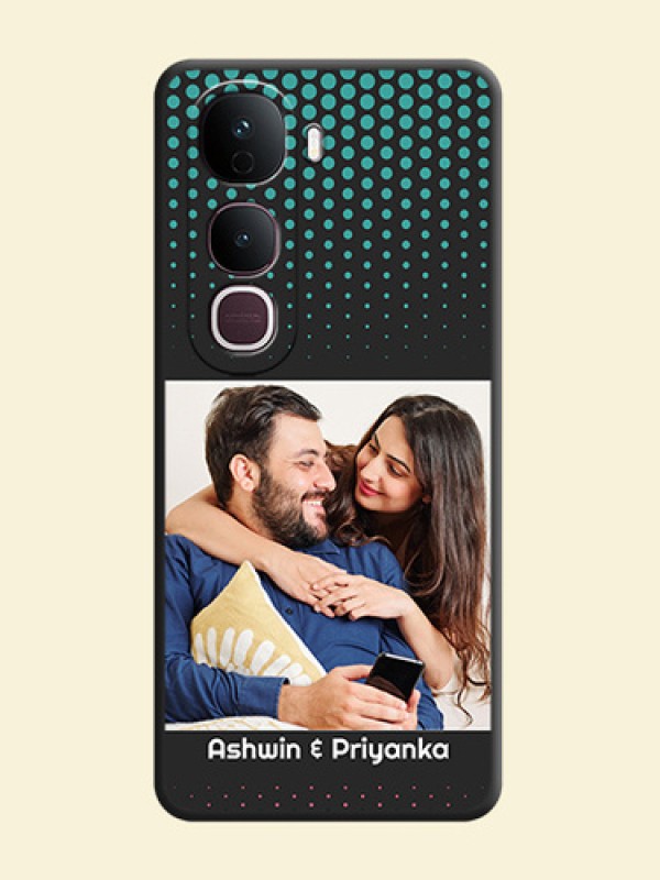 Faded Dots with Grunge Photo Frame and Text On Space Black Custom Soft Matte Mobile Back Cover - Vivo Y400 Pro 5G