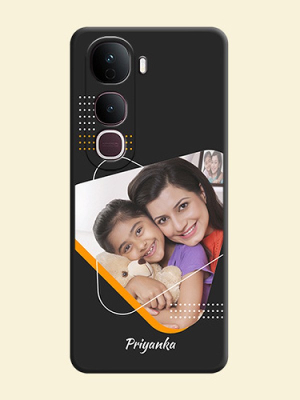 Yellow Triangle on Photo On Space Black Custom Soft Matte Mobile Back Cover - Vivo Y400 Pro 5G