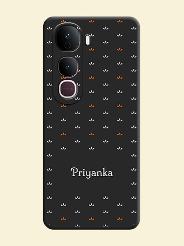 Simple Pattern With Custom Text On Space Black Custom Soft Matte Mobile Back Cover - Vivo Y400 Pro 5G