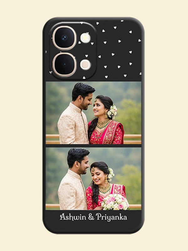 Miniature Love Symbols with Name On Space Black Custom Soft Matte Mobile Back Cover - Vivo Y51 Pro 5G