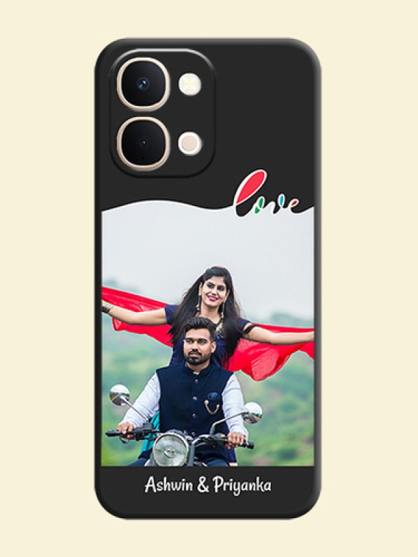 Fall in Love Pattern with Picture on Photo On Space Black Custom Soft Matte Mobile Back Cover - Vivo Y51 Pro 5G