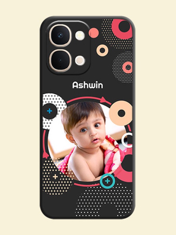 Multicoloured Round Image On Space Black Custom Soft Matte Mobile Back Cover - Vivo Y51 Pro 5G