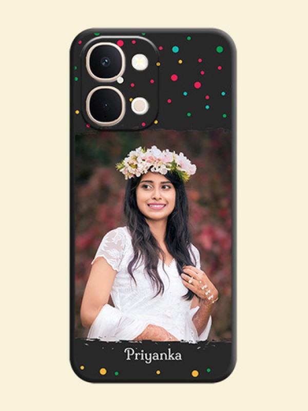 Multicolor Dotted Pattern with Text On Space Black Custom Soft Matte Mobile Back Cover - Vivo Y51 Pro 5G