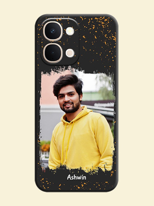 Spray Free Design on Photo On Space Black Custom Soft Matte Mobile Back Cover - Vivo Y51 Pro 5G