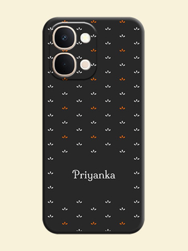 Simple Pattern With Custom Text On Space Black Custom Soft Matte Mobile Back Cover - Vivo Y51 Pro 5G