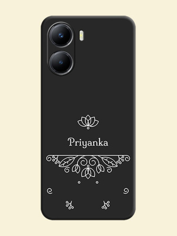 Lotus Garden Custom Text On Space Black Personalized Soft Matte Phone Covers -Vivo Y56 5G