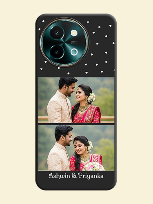 Miniature Love Symbols with Name On Space Black Custom Soft Matte Mobile Back Cover - Vivo Y58 5G