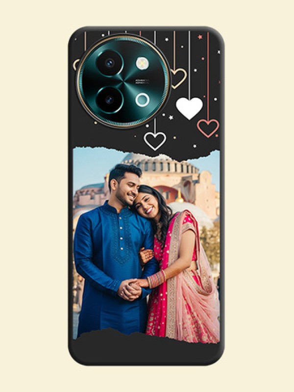 Love Hangings with Splash Wave Picture On Space Black Custom Soft Matte Mobile Back Cover - Vivo Y58 5G