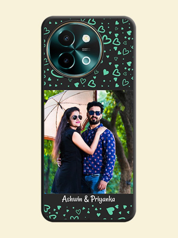 Sea Green Indefinite Love Pattern on Photo On Space Black Custom Soft Matte Mobile Back Cover - Vivo Y58 5G