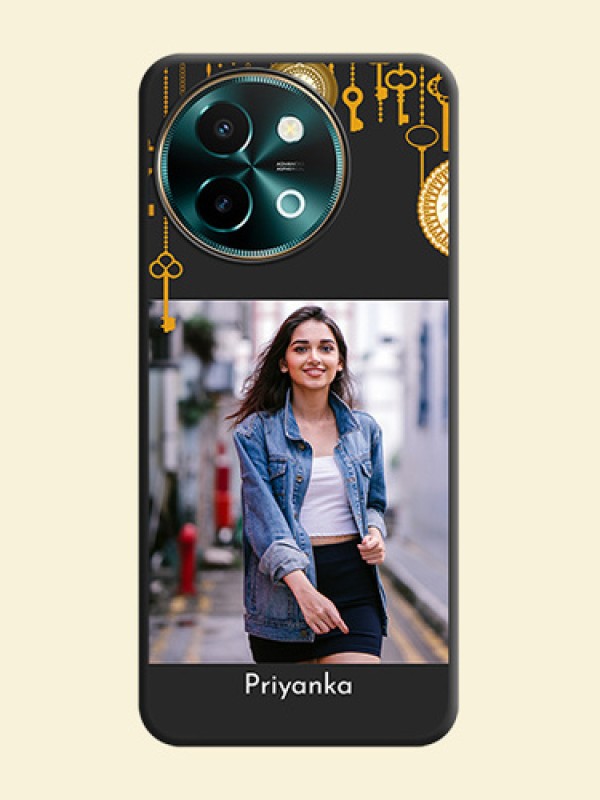 Decorative Design with Text On Space Black Custom Soft Matte Mobile Back Cover - Vivo Y58 5G