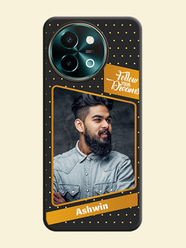 Follow Your Dreams with White Dots On Space Black Custom Soft Matte Mobile Back Cover - Vivo Y58 5G