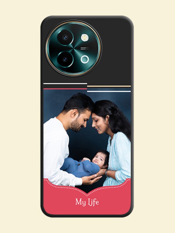 Classic Plain Design with Name On Space Black Custom Soft Matte Mobile Back Cover - Vivo Y58 5G
