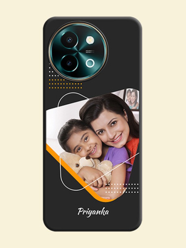 Yellow Triangle on Photo On Space Black Custom Soft Matte Mobile Back Cover - Vivo Y58 5G