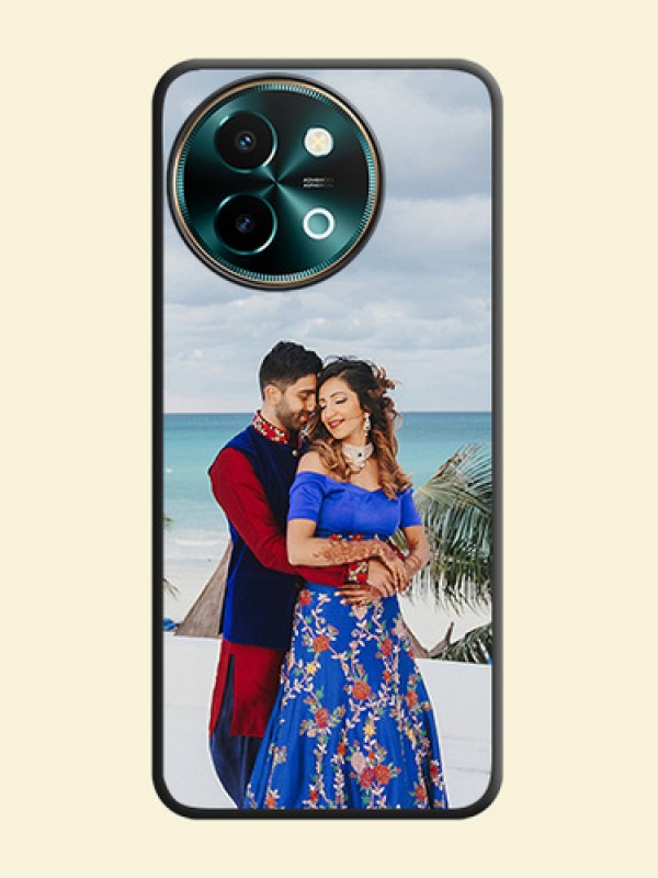 Full Single Pic Upload On Space Black Custom Soft Matte Mobile Back Cover - Vivo Y58 5G