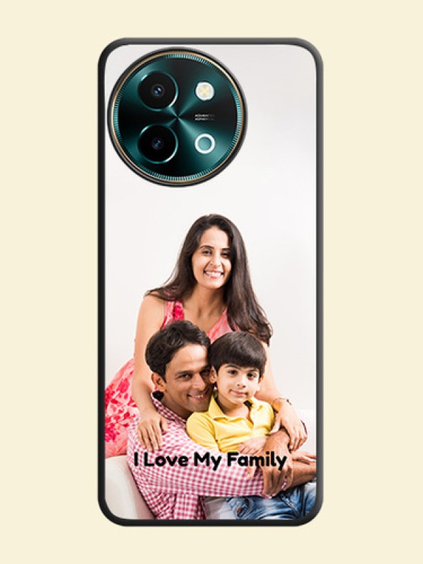 Full Single Pic Upload With Text On Space Black Custom Soft Matte Mobile Back Cover - Vivo Y58 5G