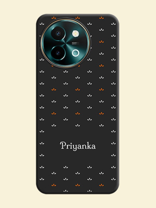 Simple Pattern With Custom Text On Space Black Custom Soft Matte Mobile Back Cover - Vivo Y58 5G