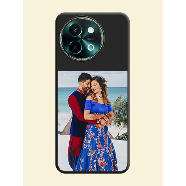 Image Upload With Space Black Color On Custom Soft Matte Mobile Back Cover - Vivo Y58 5G