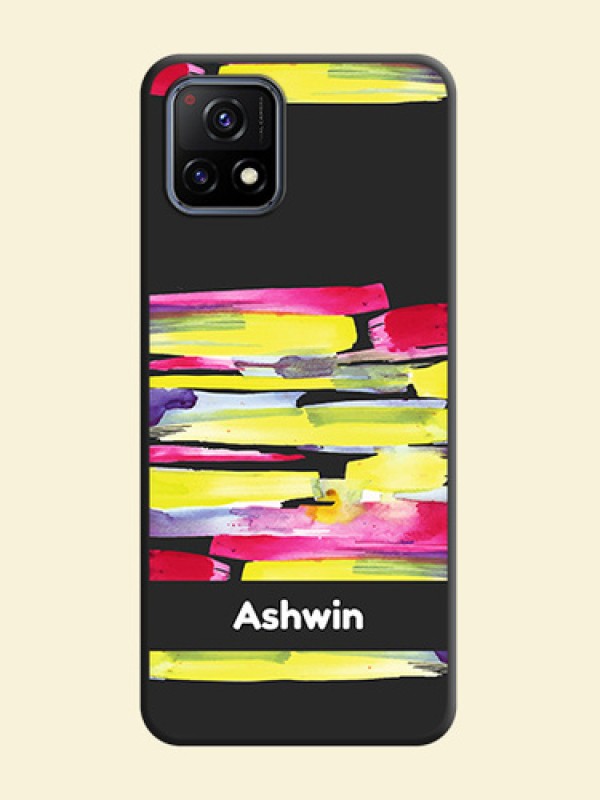 Brush Coloured on Space Black Personalized Soft Matte Phone Covers - Vivo Y72 5G