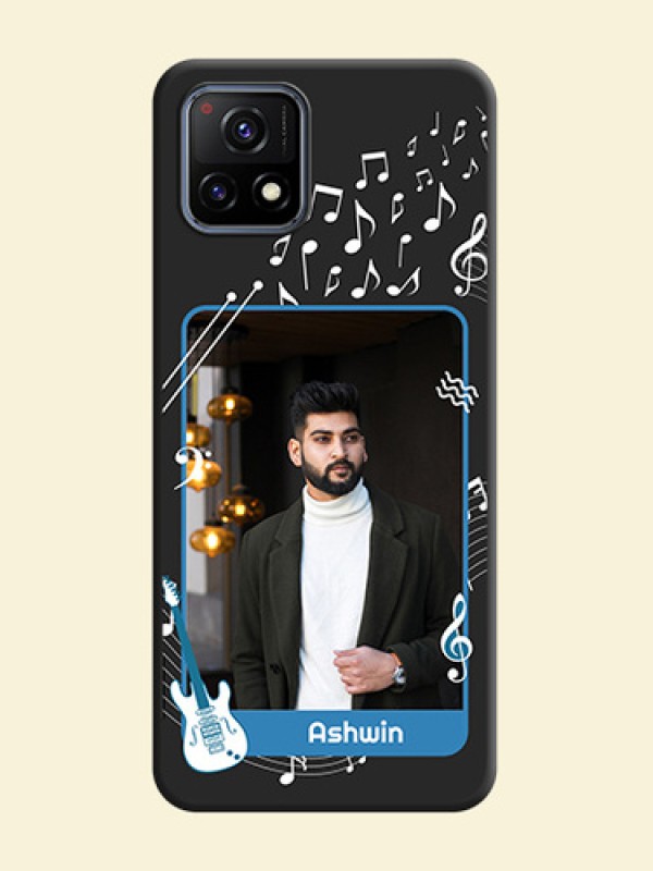 Musical Theme Design with Text on Photo on Space Black Soft Matte Mobile Case - Vivo Y72 5G