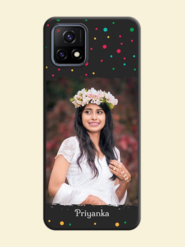 Multicolor Dotted Pattern with Text on Space Black Custom Soft Matte Phone Back Cover - Vivo Y72 5G