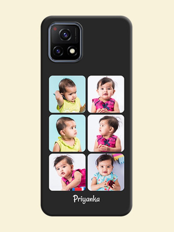 Floral Art with 6 Image Holder on Photo on Space Black Soft Matte Mobile Case - Vivo Y72 5G