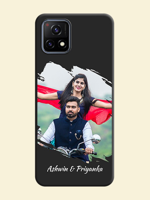 Grunge Brush Strokes on Photo on Space Black Soft Matte Back Cover - Vivo Y72 5G