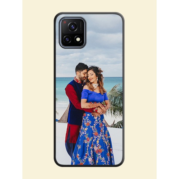Full Single Pic Upload On Space Black Personalized Soft Matte Phone Covers -Vivo Y72 5G