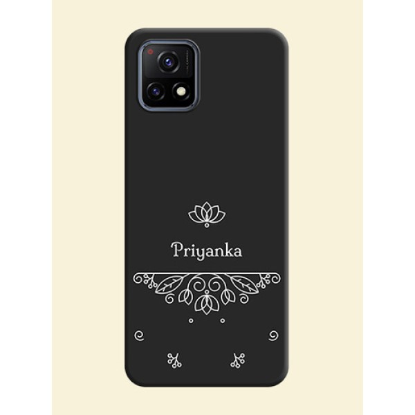 Lotus Garden Custom Text On Space Black Personalized Soft Matte Phone Covers -Vivo Y72 5G