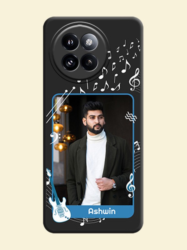 Musical Theme Design with Text on Photo On Space Black Custom Soft Matte Mobile Back Cover - Xiaomi 14 Civi