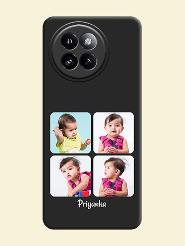 Floral Art with 6 Image Holder on Photo On Space Black Custom Soft Matte Mobile Back Cover - Xiaomi 14 Civi