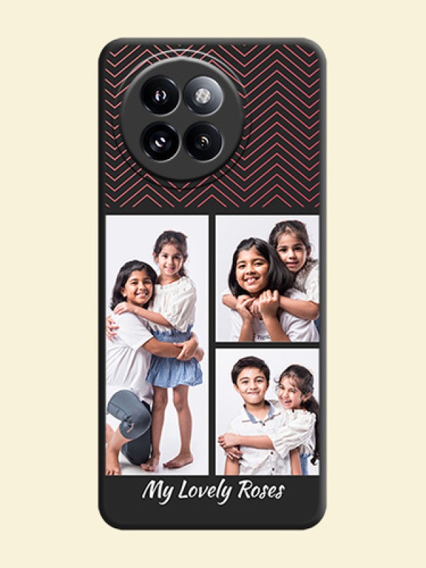 Wave Pattern with 3 Image Holder On Space Black Custom Soft Matte Mobile Back Cover - Xiaomi 14 Civi