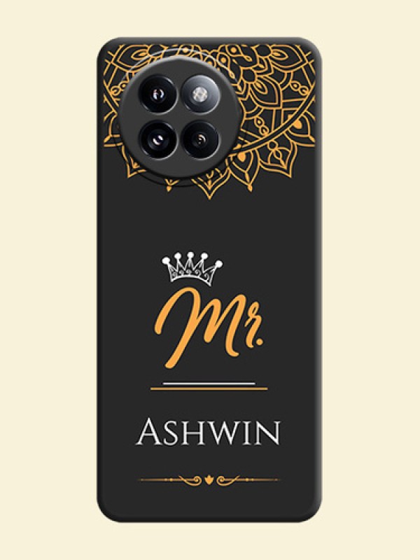Mr Name with Floral Design On Space Black Custom Soft Matte Mobile Back Cover - Xiaomi 14 Civi