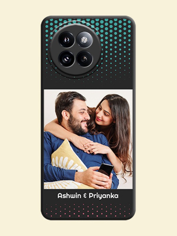 Faded Dots with Grunge Photo Frame and Text On Space Black Custom Soft Matte Mobile Back Cover - Xiaomi 14 Civi