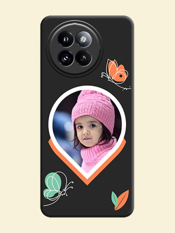 Upload Pic With Simple Butterly Design On Space Black Custom Soft Matte Mobile Back Cover - Xiaomi 14 Civi