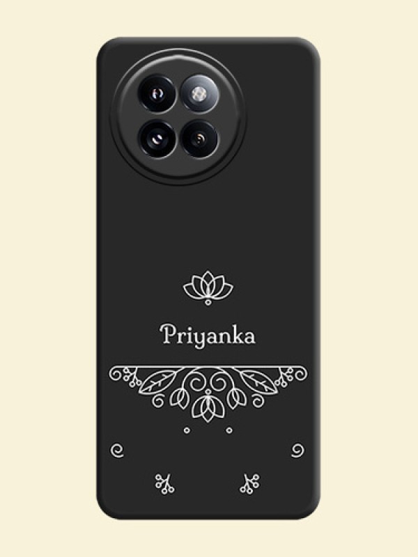 Lotus Garden Custom Text On Space Black Custom Soft Matte Mobile Back Cover - Xiaomi 14 Civi