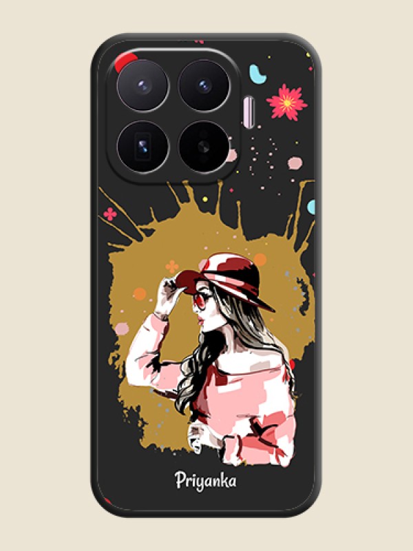 Mordern Lady With Color Splash Background With Custom Text On Space Black Custom Soft Matte Mobile Back Cover - Xiaomi 17T 5G