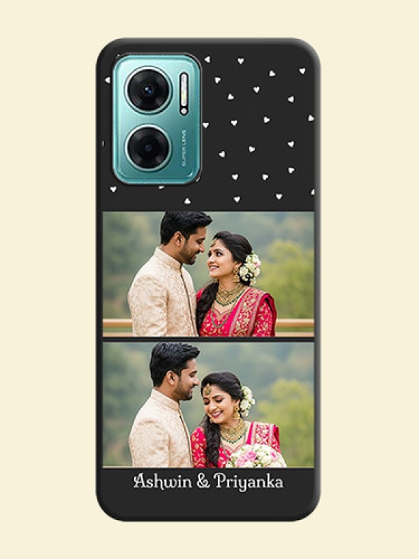 Miniature Love Symbols with Name on Space Black Custom Soft Matte Back Cover - Xiaomi Redmi 11 Prime 5G