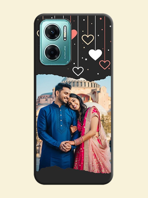 Love Hangings with Splash Wave Picture on Space Black Custom Soft Matte Phone Back Cover - Xiaomi Redmi 11 Prime 5G