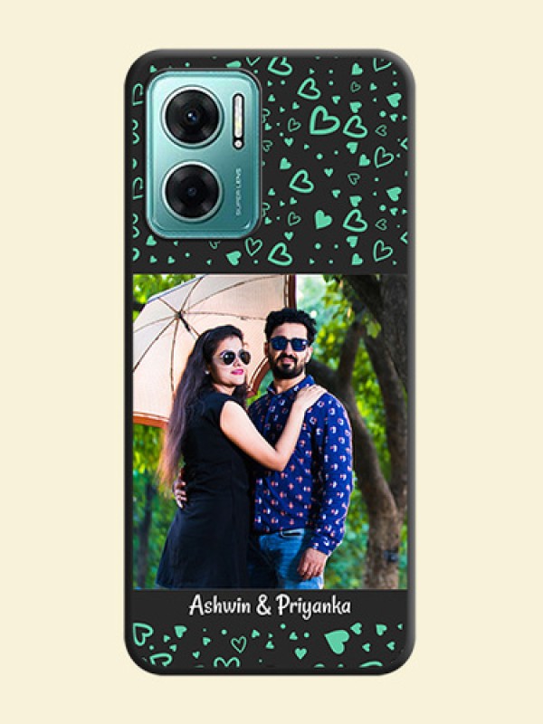 Sea Green Indefinite Love Pattern on Photo on Space Black Soft Matte Mobile Cover - Xiaomi Redmi 11 Prime 5G