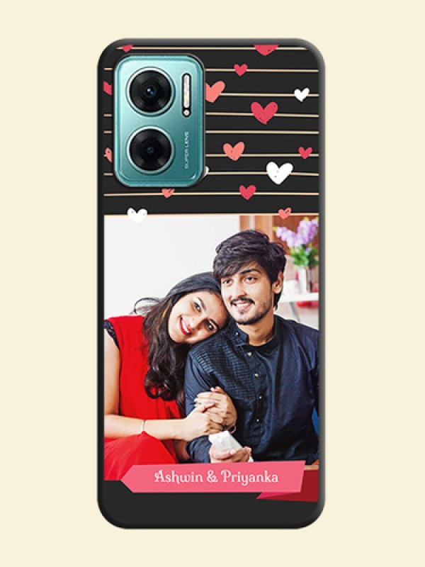 Love Pattern with Name on Pink Ribbon  on Photo on Space Black Soft Matte Back Cover - Xiaomi Redmi 11 Prime 5G