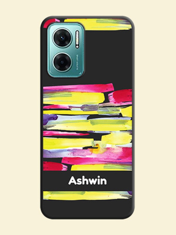 Brush Coloured on Space Black Personalized Soft Matte Phone Covers - Xiaomi Redmi 11 Prime 5G