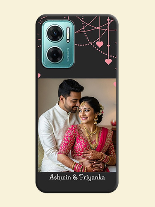 Pink Love Hangings with Text on Space Black Custom Soft Matte Back Cover - Xiaomi Redmi 11 Prime 5G