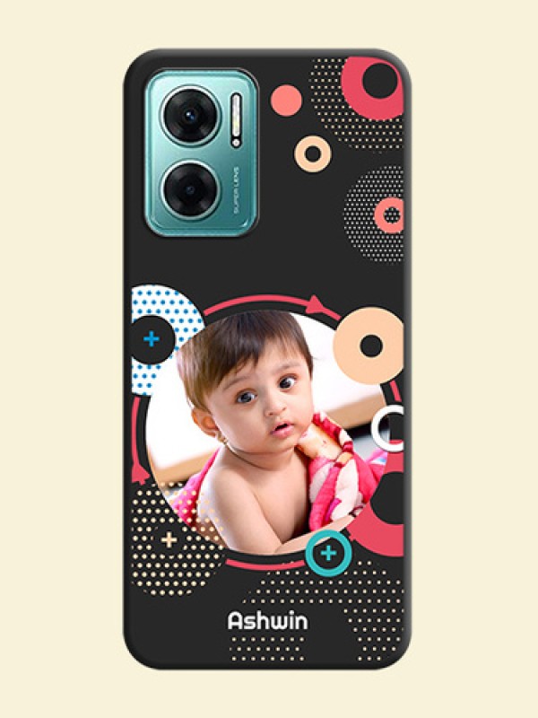 Multicoloured Round Image on Personalised Space Black Soft Matte Cases - Xiaomi Redmi 11 Prime 5G
