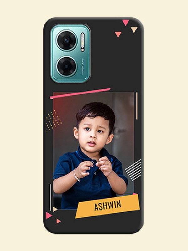 Photo Frame with Triangle Small Dots on Photo on Space Black Soft Matte Back Cover - Xiaomi Redmi 11 Prime 5G