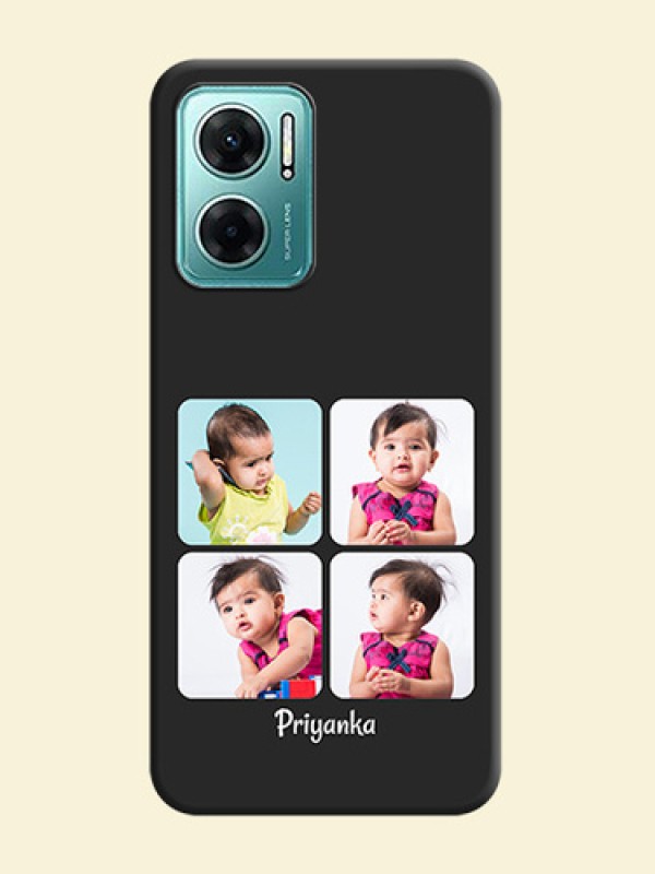 Floral Art with 6 Image Holder on Photo on Space Black Soft Matte Mobile Case - Xiaomi Redmi 11 Prime 5G